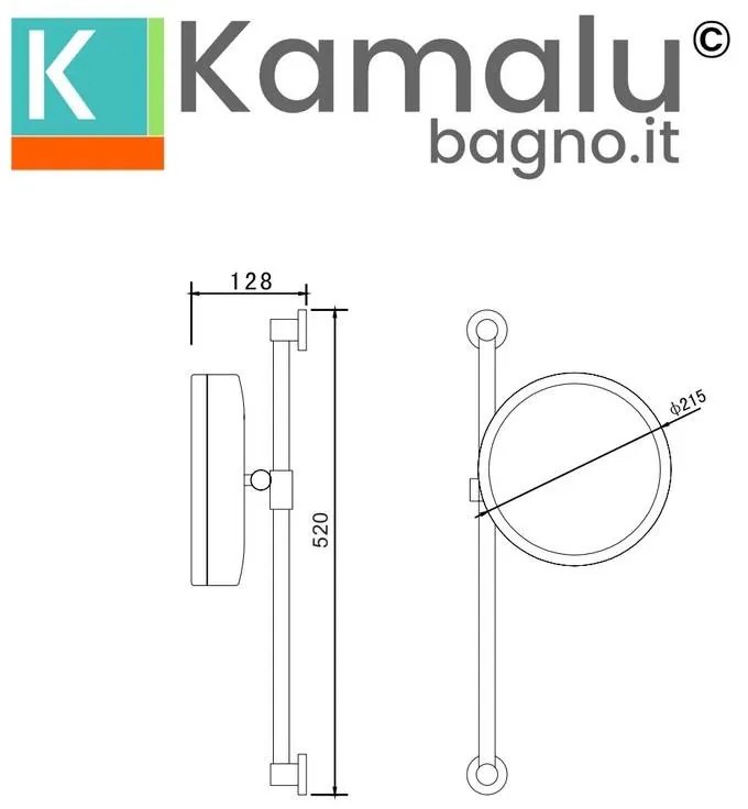 Kamalu - specchio ingranditore 3x rotondo con illuminazione led | sp-3570