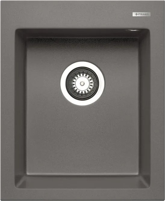 Lavello integrato 1 vasca in granito grigio PYRAMIS Voyager L 50 x L 41 cm