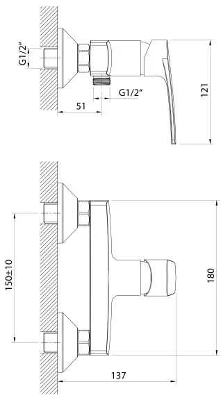 Samona - Miscelatore doccia KORANA cromo lucido
