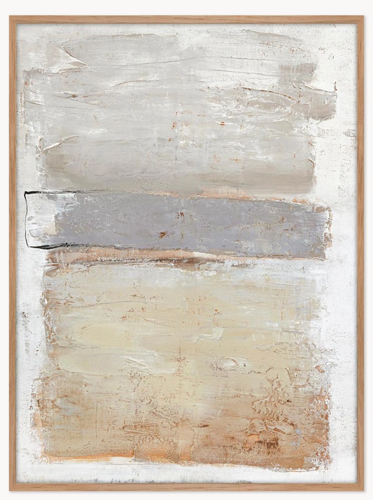 Quadro su tela dipinto a mano con cornice in legno Scenario