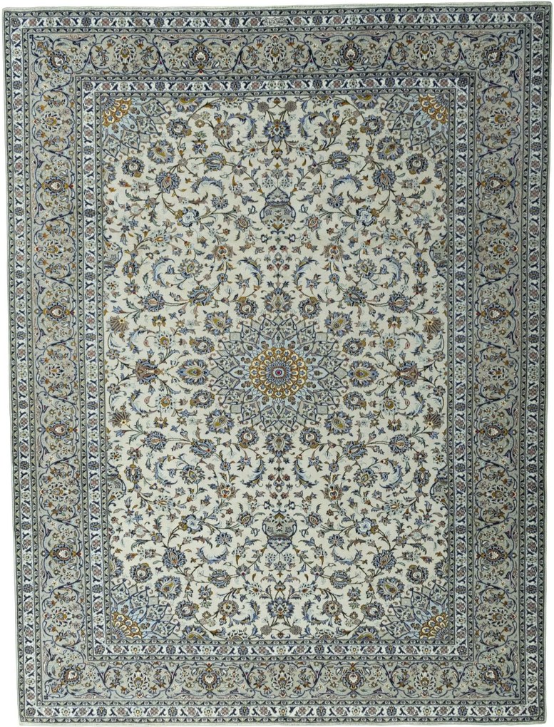 Kashan Tappeto 300 x 400 Beige (Iran) Annodato A Mano