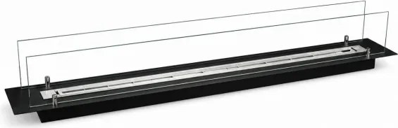 Bruciatore per camino a bioetanolo da incasso con vetri biocamino da120 cm