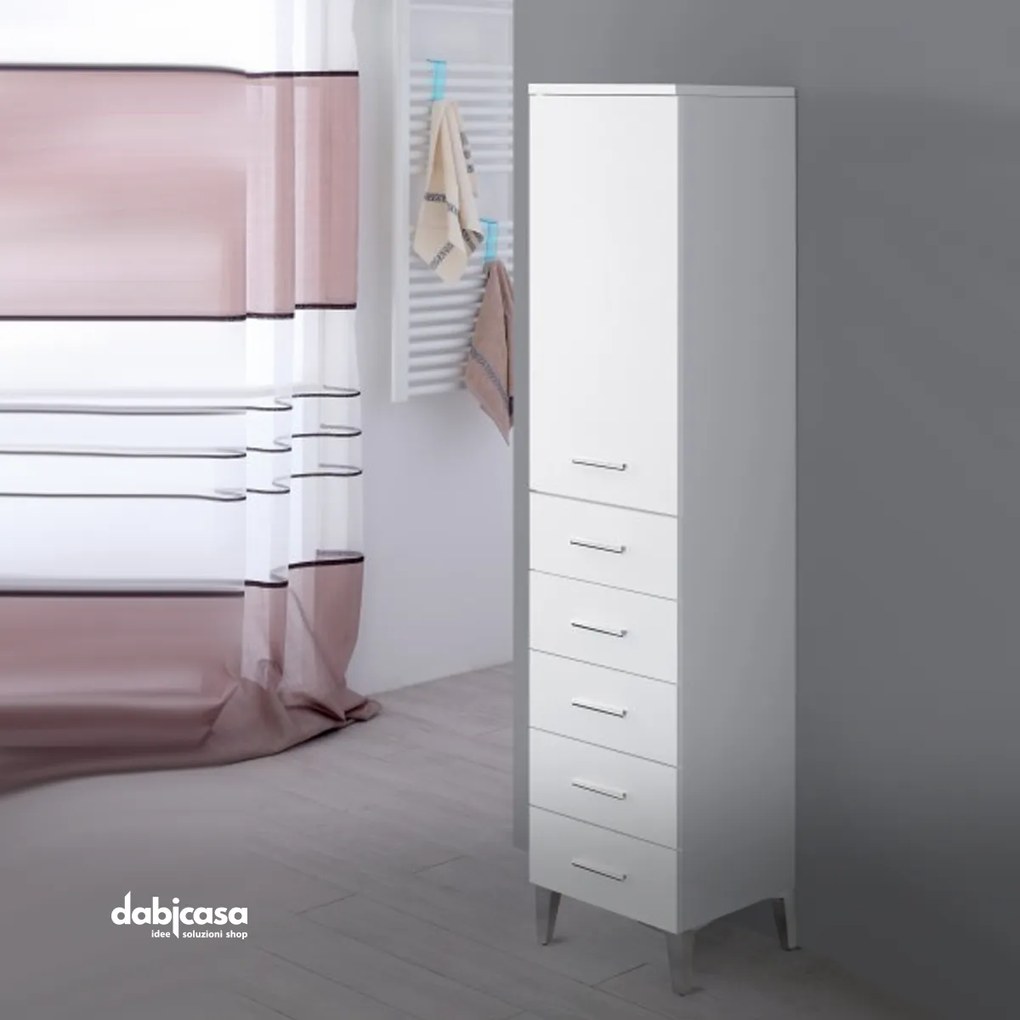 Colonna Portasciugamani "Stella" in Nobilitato Melaminico 18 mm, colore Bianco Lucido