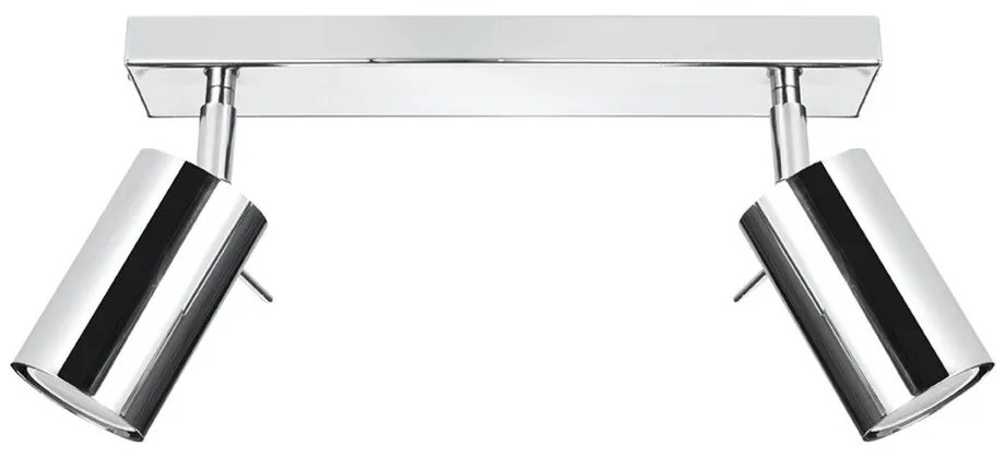 Faretto argentato in metallo 6x30 cm Etna – Sollux