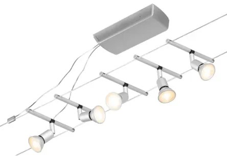Paulmann 94442 - SET 5xGU5,3/10W Sistema a cavo completo SALT 230V cromo opaco