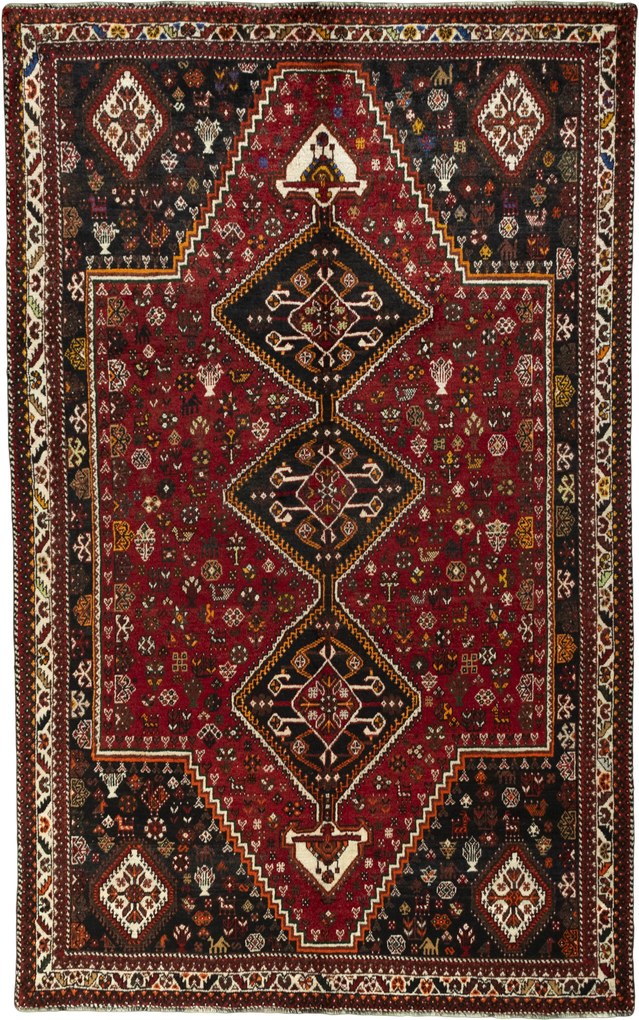 Shiraz Tappeto 270 x 170 Rosso (Iran) Annodato A Mano
