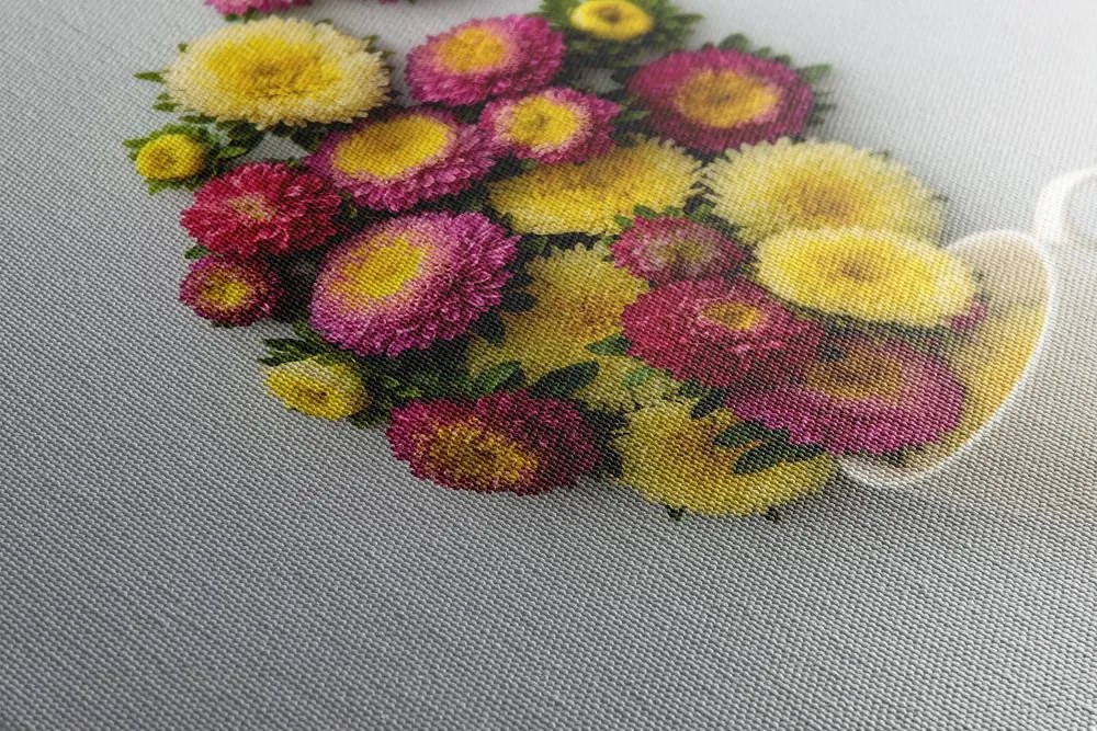Quadro su tela – Tazza piena di fiori