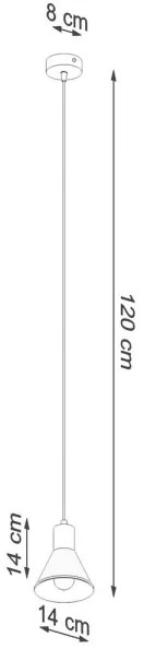 Sollux SL.0983 - Lampadario su filo TALEJA 1xE27/60W/230V bianco