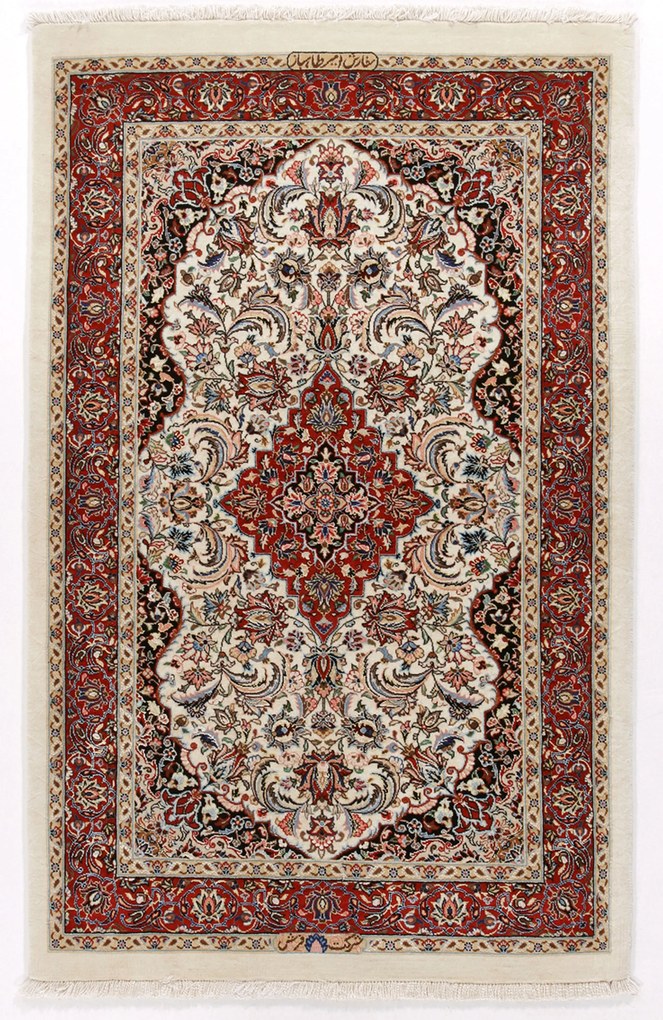 Isfahan Tappeto 90 x 140 (Iran) Annodato A Mano