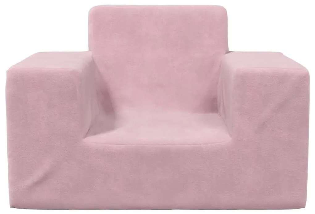 Divano per bambini rosa in morbido peluche