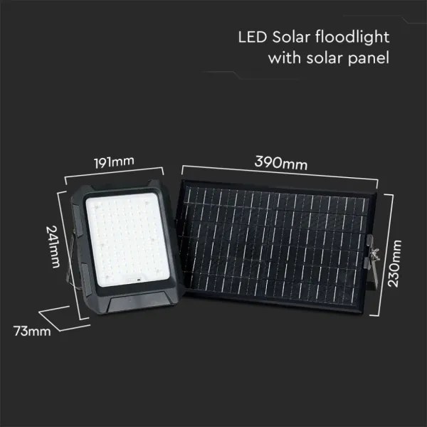 Faro solare a LED/15W/3,7V IP65 4000K nero + telecomando