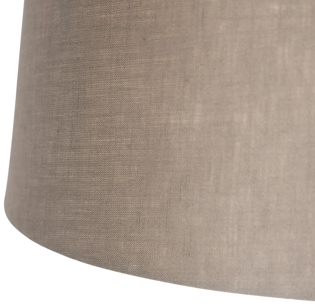 Lampada a sospensione nera con paralumi in lino color tortora 35 cm 2 luci - Blitz