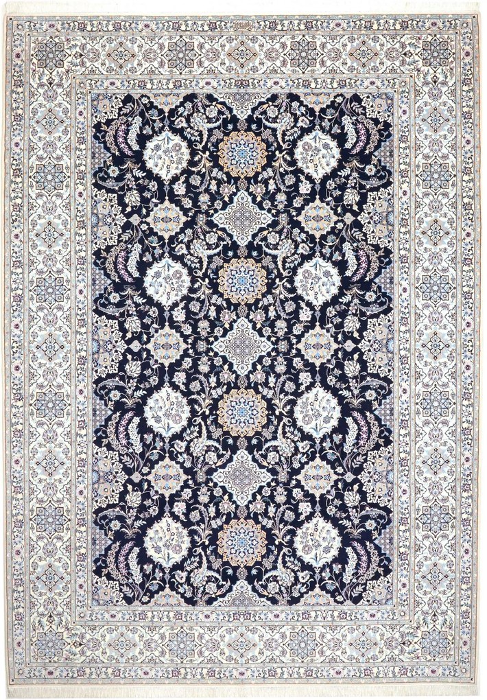 Nain Tappeto persiano 220x310 Blu (Iran) Annodato A Mano