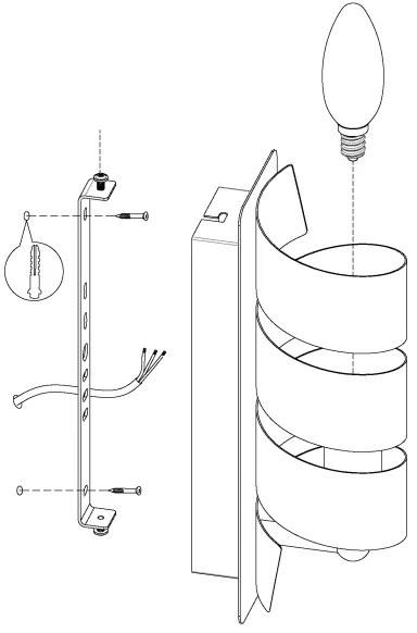 Eglo 98755 - Applique ELIZONDO 1xE14/40W/230V