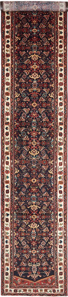 Hamedan Tappeto 480 x 90 Blu (Iran) Annodato A Mano