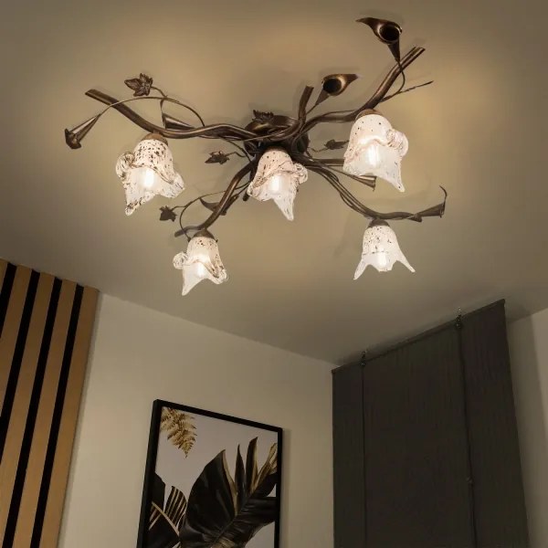 Plafoniera a soffitto ROZETA 5xE14/40W/230V finitura bronzata