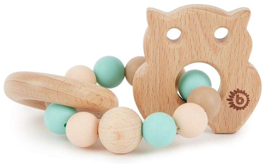 Bieco - Massaggiagengive in silicone con gufo in legno