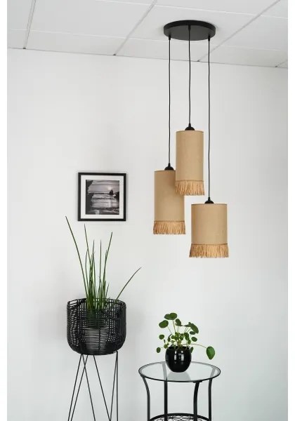 Brilagi - Lampadario a cavo WINNETOU TUBES 3xE27/15W/230V marrone/nero