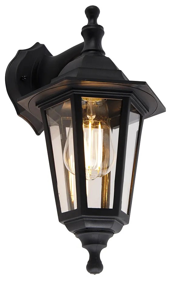 Lampada da parete per esterni intelligente nera IP44 con Wi-Fi ST64 - New Haven