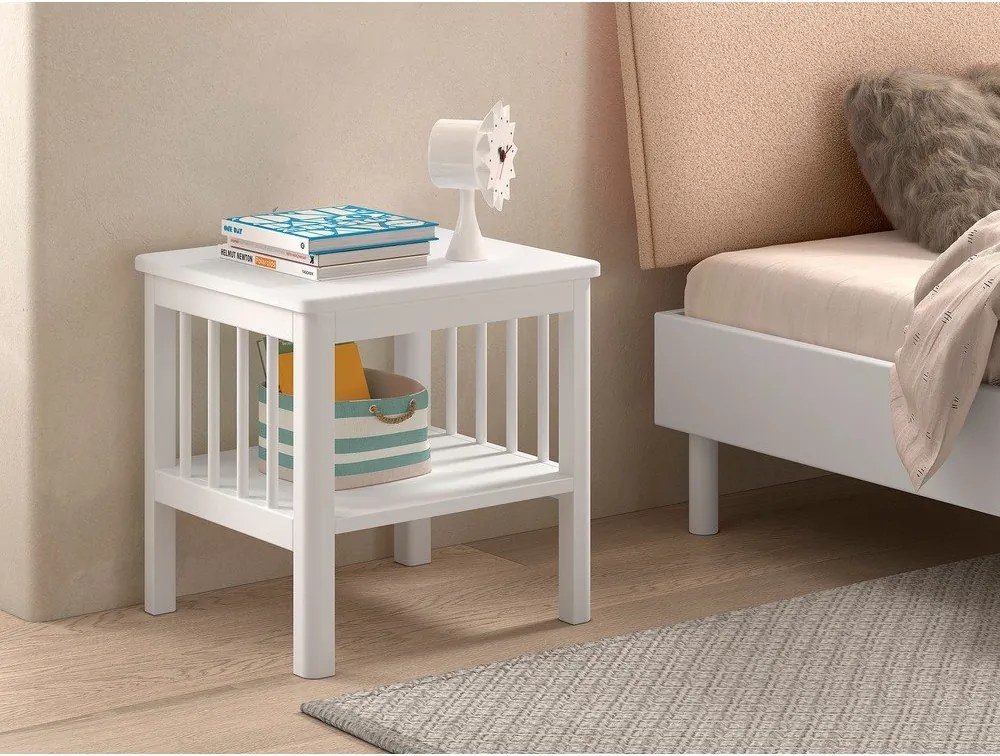 Comodino per bambini bianco in faggio massiccio Forrest – Vipack
