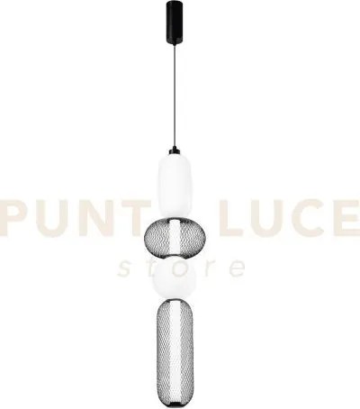 Lampadario a sospensione led inkas nera in vetro 36w 3720lm cct 300...