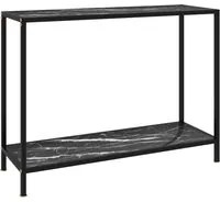 Tavolo Consolle Nero 100x35x75 cm in Vetro Temperato 322838