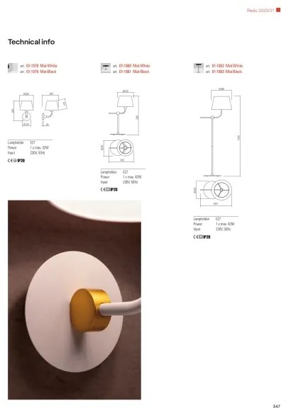 Redo 01-1981 - Lampada da tavolo MORRIS 1xE27/42W/230V nera