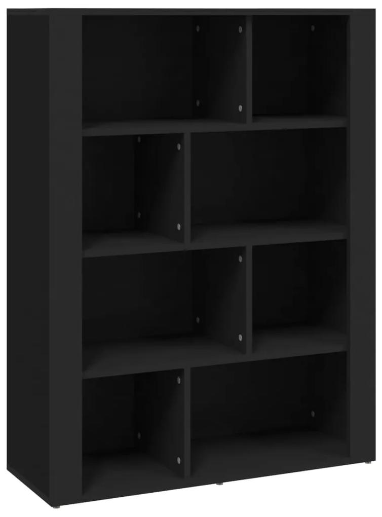 Credenza nera 80x30x106 cm in legno multistrato