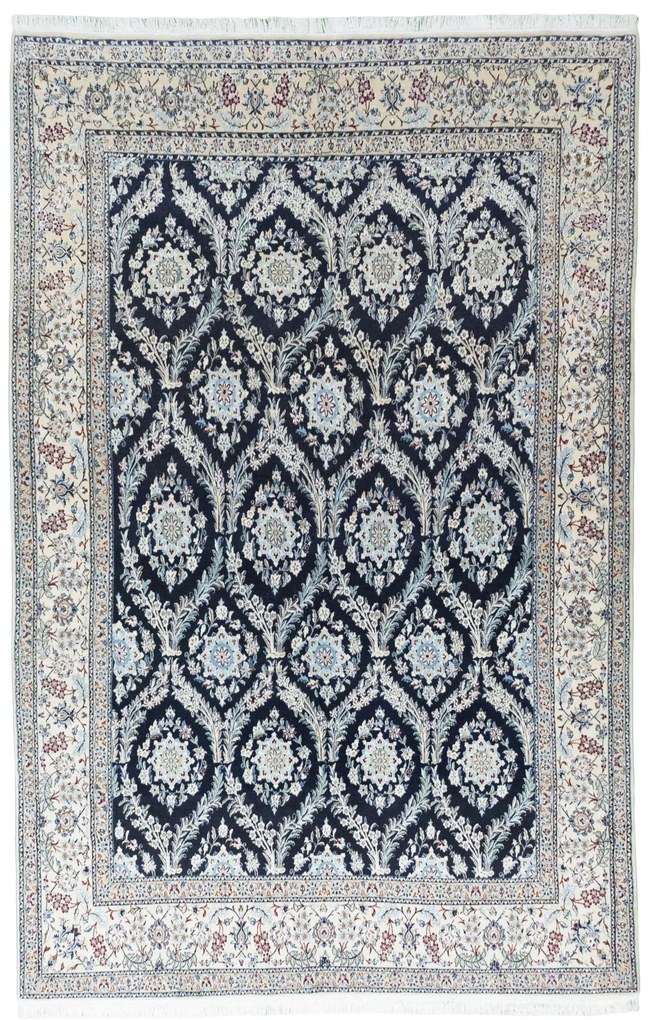 Nain Tappeto 200 x 300 Blu (Iran) Annodato A Mano