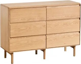 Cassettiera A 6 Cassetti 120x40 Cm In Legno Treveris Marrone Quercia - Sklum