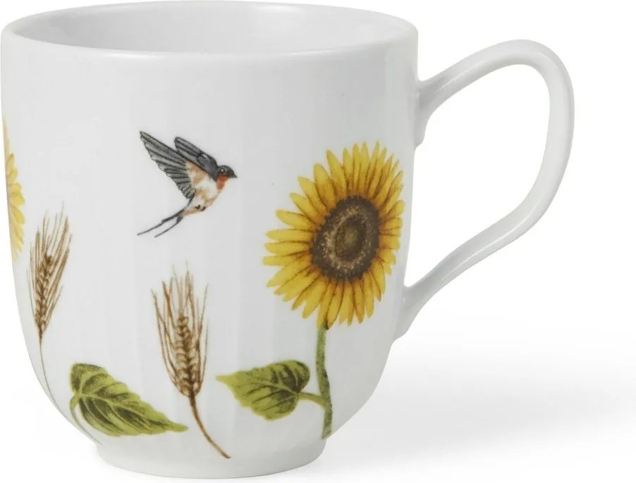 Tazza bianca in porcellana con motivo floreale 330 ml Hammershøi Summer - Kähler Design