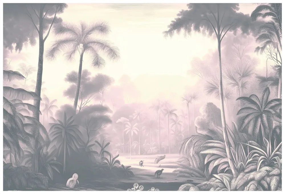 Carta da parati – Paesaggio tropicale nebbioso