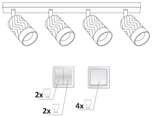 Faretto ARRAS 4xGU10/10W/230V nero