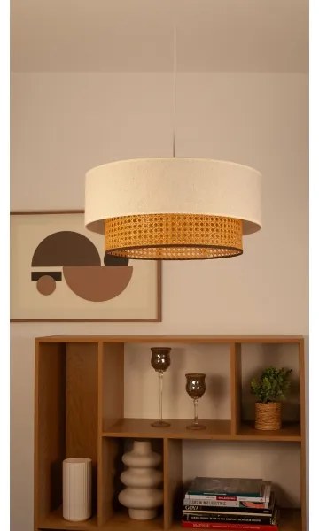 Lampada a sospensione su cavo NATIA 1xE27/60W/230V bianco/marrone