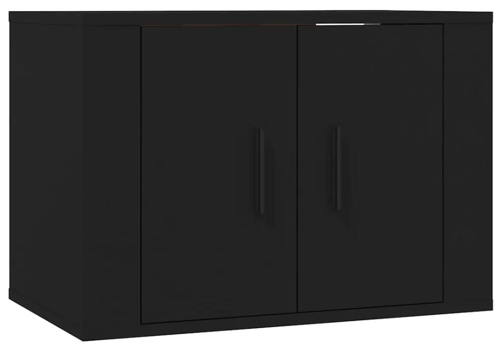 Set mobili porta tv 2 pz nero in legno multistrato
