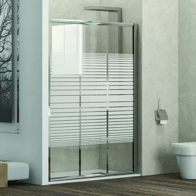 Porta doccia 125cm vetro serigrafato altezza 180cm KP3000 - KAMALU