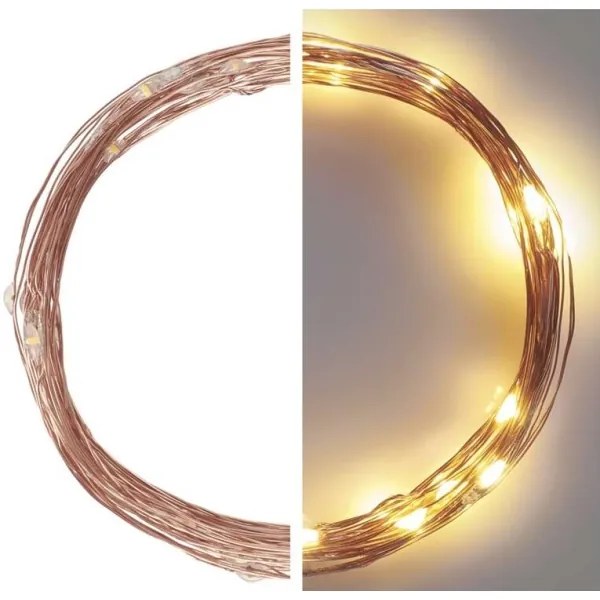 Catena luminosa LED da esterno 40xLED/9m IP44, bianco caldo