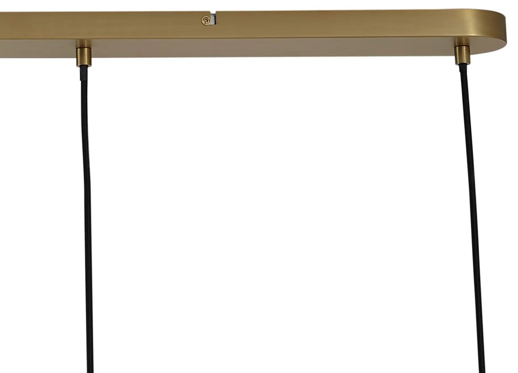 Lampada a sospensione bronzo con vetro fumé ambrato e verde rettangolare 4 luci - Bao