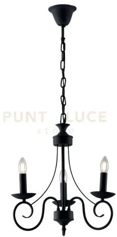 Lampadario beatrice in metallo antracite 3 luci attacco e14 37x120cm