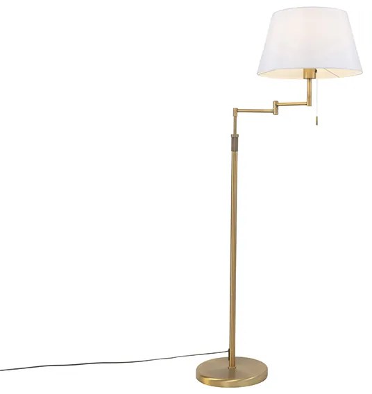 Lampada da terra in bronzo con paralume bianco e braccio regolabile - Ladas Deluxe