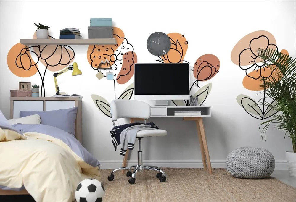 Carta da parati – Fiori minimalisti