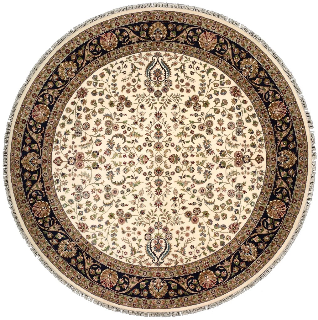 Isfahan Tappeto 250 x 250 Beige (Indian) Annodato A Mano
