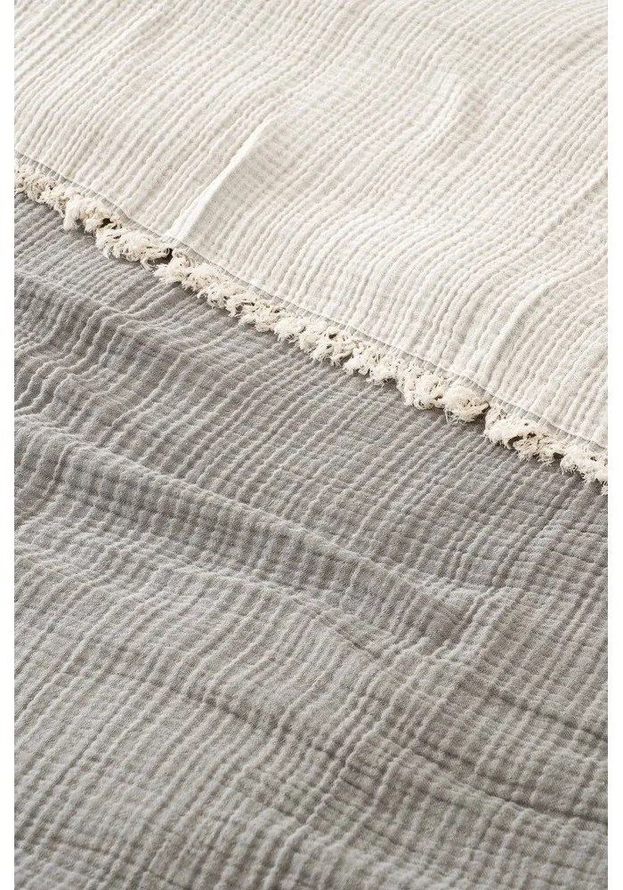 Copriletto in mussola grigia per letto matrimoniale 230x250 cm - Mijolnir