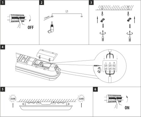 Corpo illuminante tecnico lineare LED/18W/230V 4200K 60 cm IP65