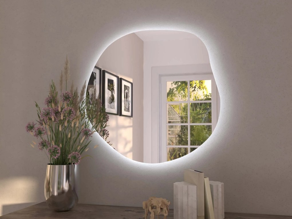 Specchio organico LED con illuminazione A34 50×48