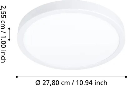 Eglo 901377 - Plafoniera da soffitto per bagno LED RGBW dimmerabile FUEVA-Z LED/14,3W/230V 27,8cm IP44 bianca