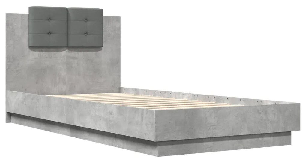 Giroletto testiera grigio cemento 90x200 cm legno multistrato