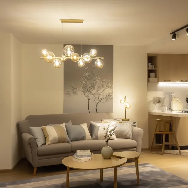 Brilagi -Vetro di ricambio per lampadario, applique e lampada MISTEL,MILLA Ø15 cm dorato