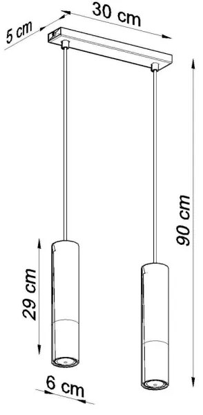 Sollux SL.0953 - Lampadario a sospensione con filo LOOPEZ 2xGU10/10W/230V nero/oro