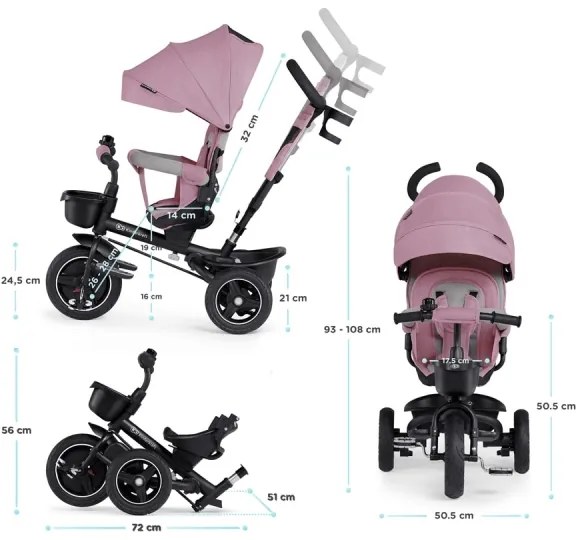 KINDERKRAFT select - Triciclo per bambini 5in1 SPINSTEP rosa